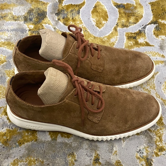 Cole Haan 2.ZeroGrand Plain Toe Oxford Men’s Bourbon Suede Derby Sneaker Sz 10 - Picture 2 of 6